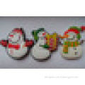soft PVC rubber plastic christmas snowman holiday fridge magnet